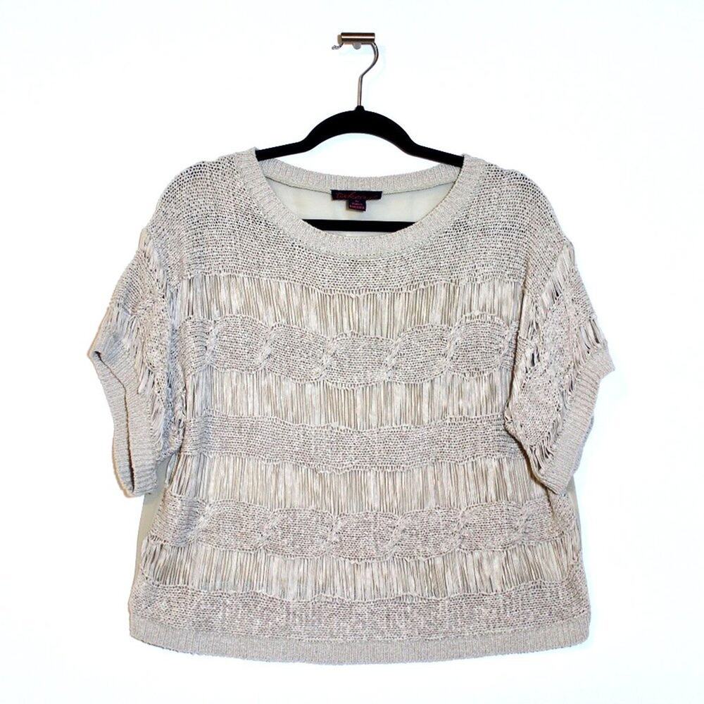 Tropical Breezy Taupe Beige Crop Top Size Xlarge